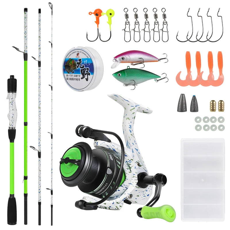 BILLINGS Fishing Rod and Reel Combo,Complete 5.2:1 Gear Ratio 8 Max Drag Spinning Reel/6.3:1 Gear Ratio 8 Max Drag Baitcasting Reel Fishing Kit&Accessories for Fresh Saltwater, Beginner to Pro Anglers Gift