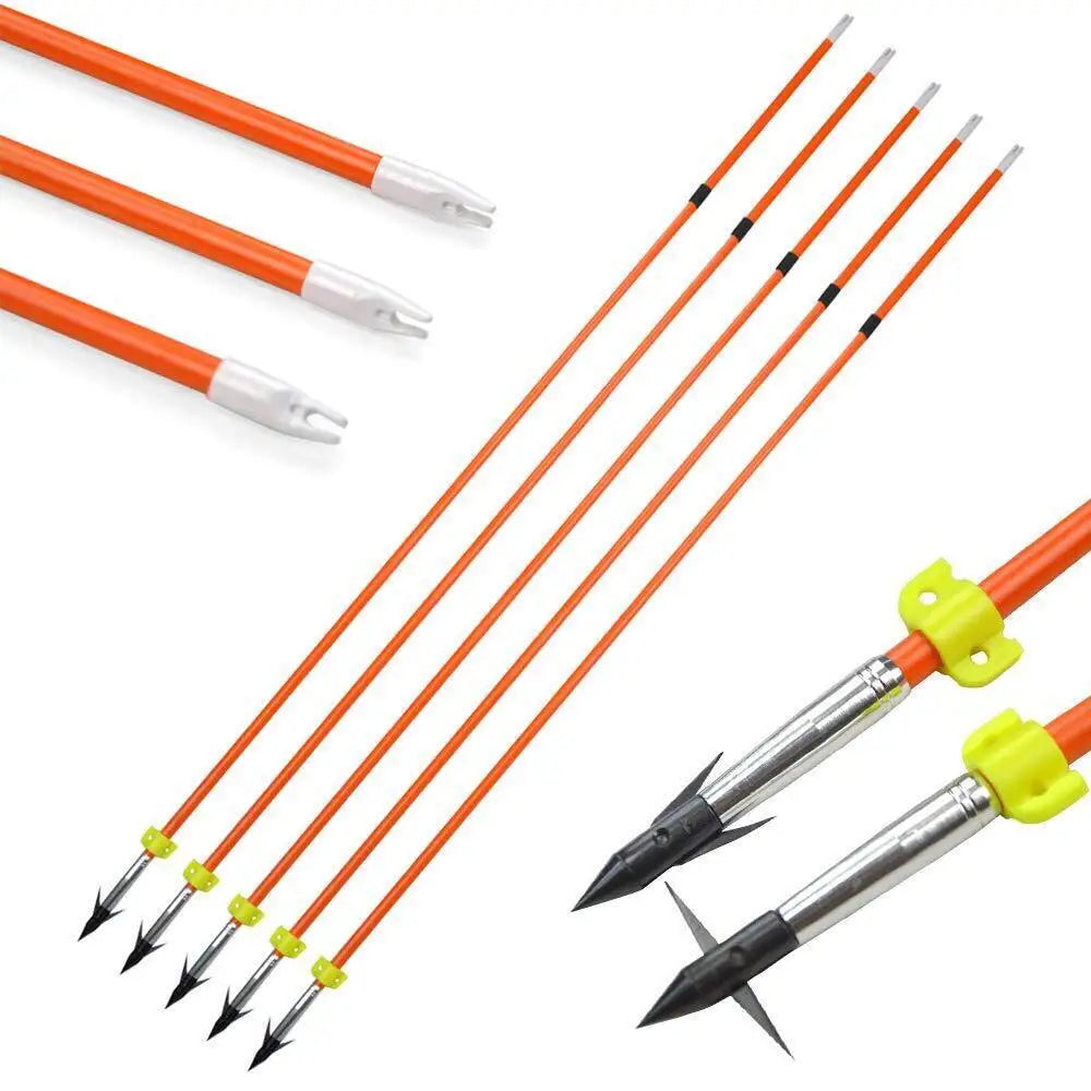 Bowfishing Set Recurve Bow 40Ibs Fiberglass Arrows with Reel Fishing Archery  Fish Straight Bow Hunting Shooting