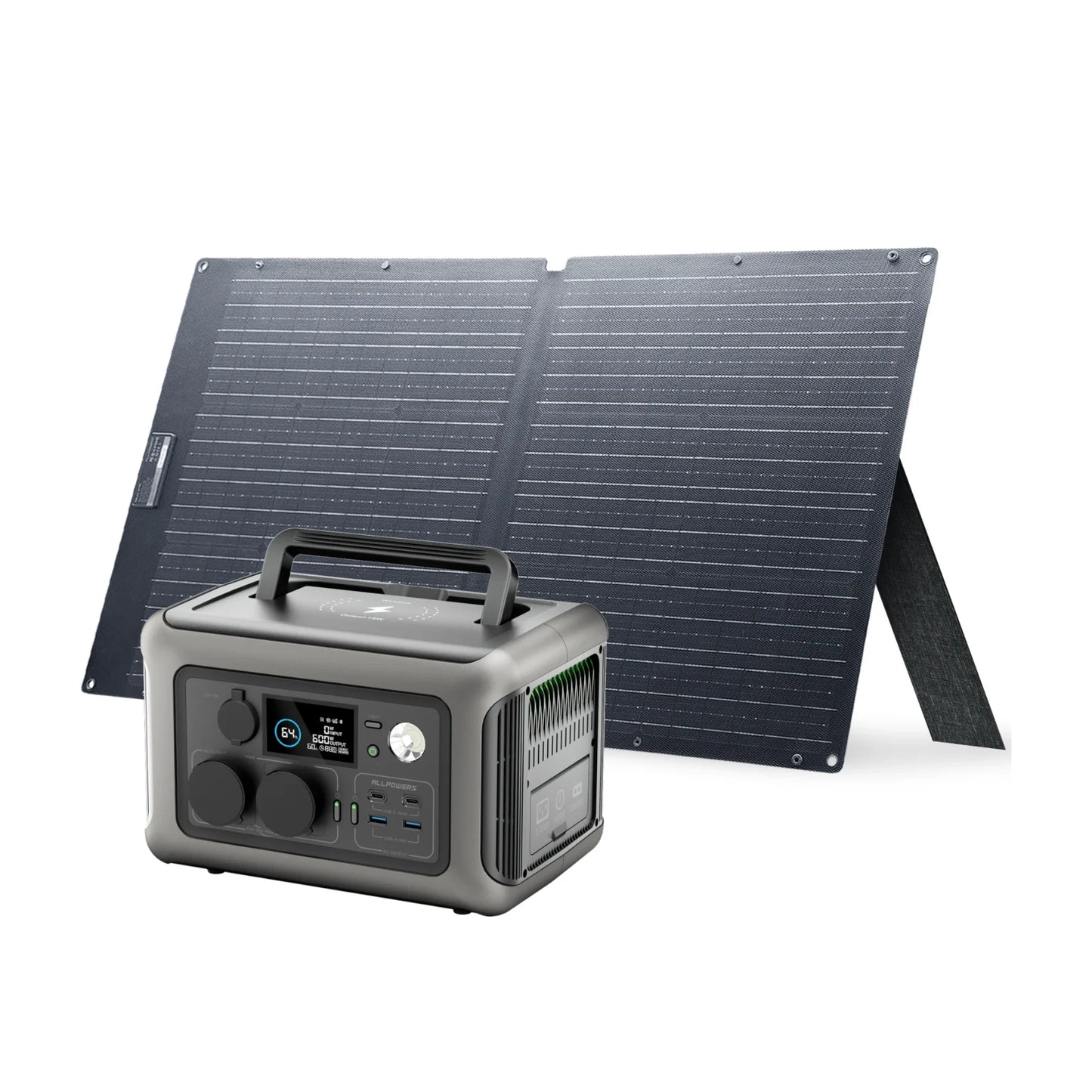 ALLPOWERS Solarpanel 100W 140W 200W Solar Energy Charger with LiFePo4 Battery 299Wh 600W Portable Power Station for Camping RV