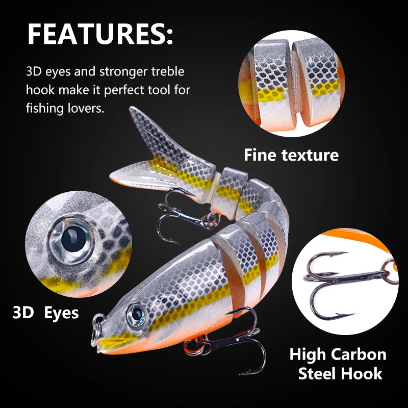16PCS Fishing Lure Joint bait 13.4cm 18g Lifelike Fishing Hard Lure Crankbait With 2 Hook Fishing Baits Pesca Cebo for Bass Pike
