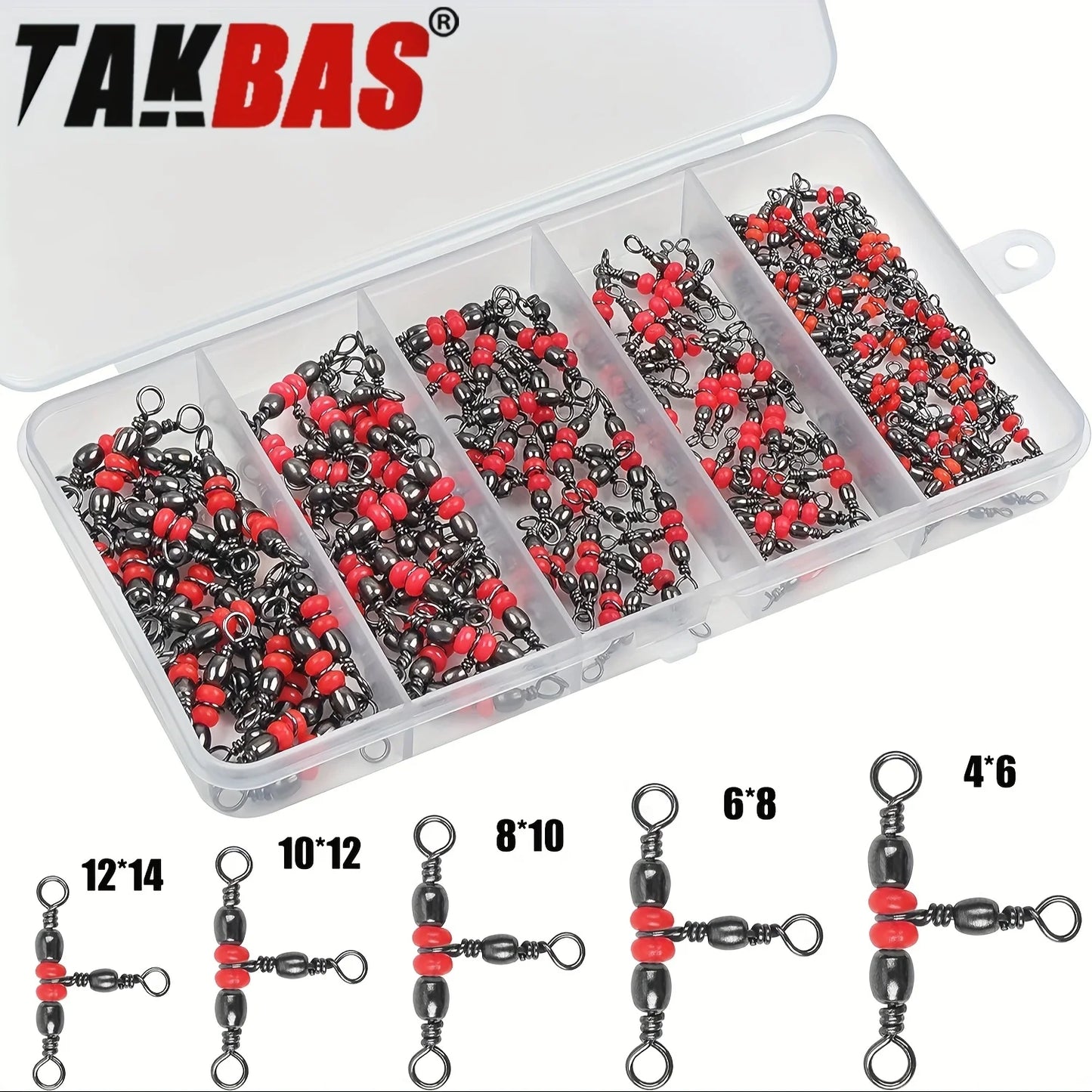 3 Three Way Swivels,Triple Swivel T-Shape Barrel Swivel, Fishing Tackle Connector Fishing Line Swivel Catfish Rig