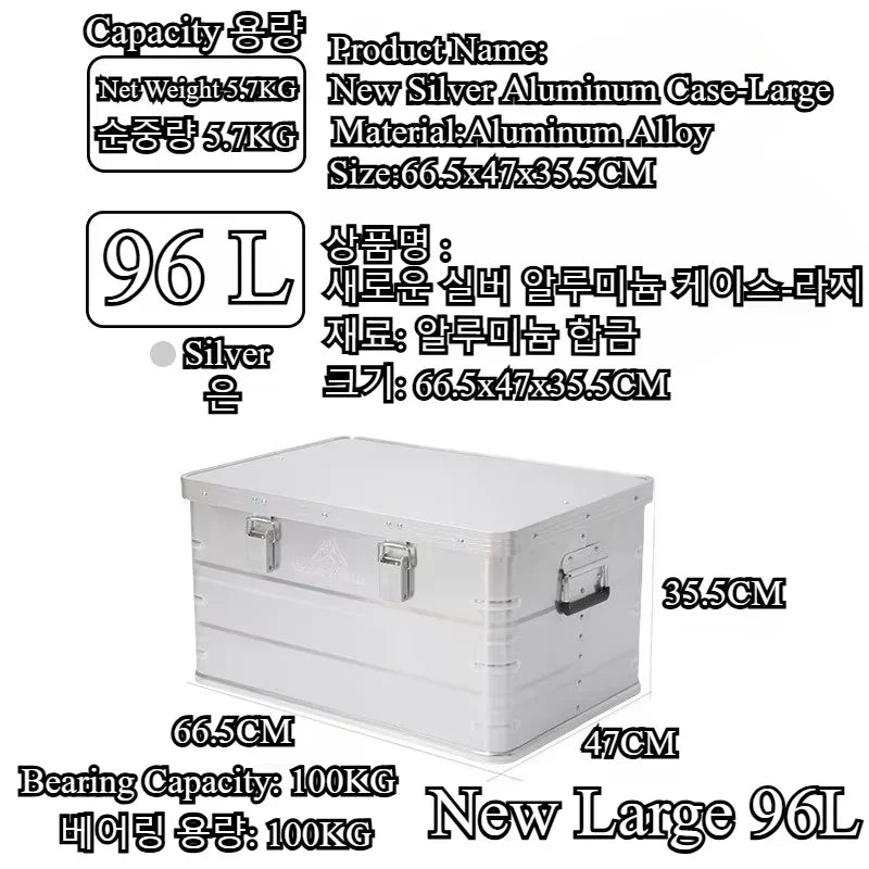 Mountainhiker 20-96L Outdoor Storage Box Camping Picnic Travel Aluminum Alloy Large Capacity Box Accessories Storage Bag 6 Sizes