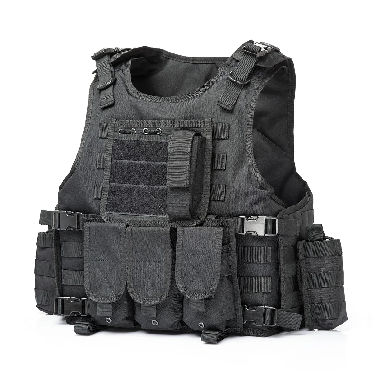 YAKEDA Tactical Vest for Airsoft Paintball Hunting, Adjustable Lightweight with Molle Pouches, Outdoor Protective Gear