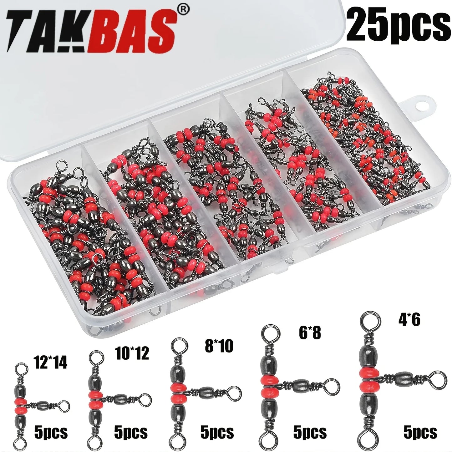 3 Three Way Swivels,Triple Swivel T-Shape Barrel Swivel, Fishing Tackle Connector Fishing Line Swivel Catfish Rig