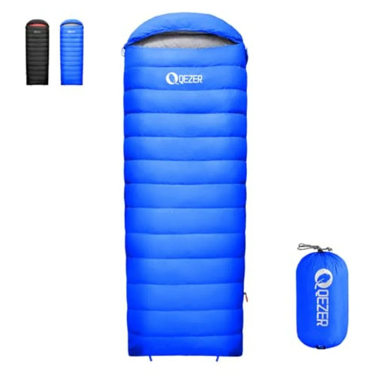 Down Sleeping Bag for Adults: 600 Fill Power Goose Down, Black, Ultralight Compact with Compression Sack for Backpacking, Campi