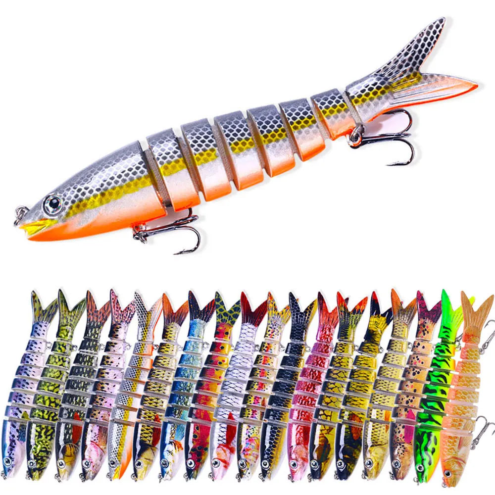 16PCS Fishing Lure Joint bait 13.4cm 18g Lifelike Fishing Hard Lure Crankbait With 2 Hook Fishing Baits Pesca Cebo for Bass Pike