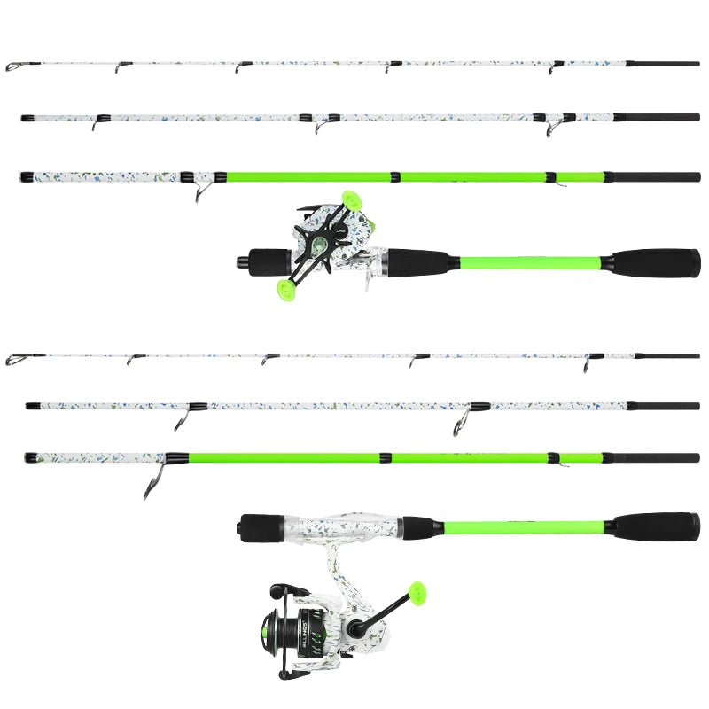 BILLINGS Fishing Rod and Reel Combo,Complete 5.2:1 Gear Ratio 8 Max Drag Spinning Reel/6.3:1 Gear Ratio 8 Max Drag Baitcasting Reel Fishing Kit&Accessories for Fresh Saltwater, Beginner to Pro Anglers Gift