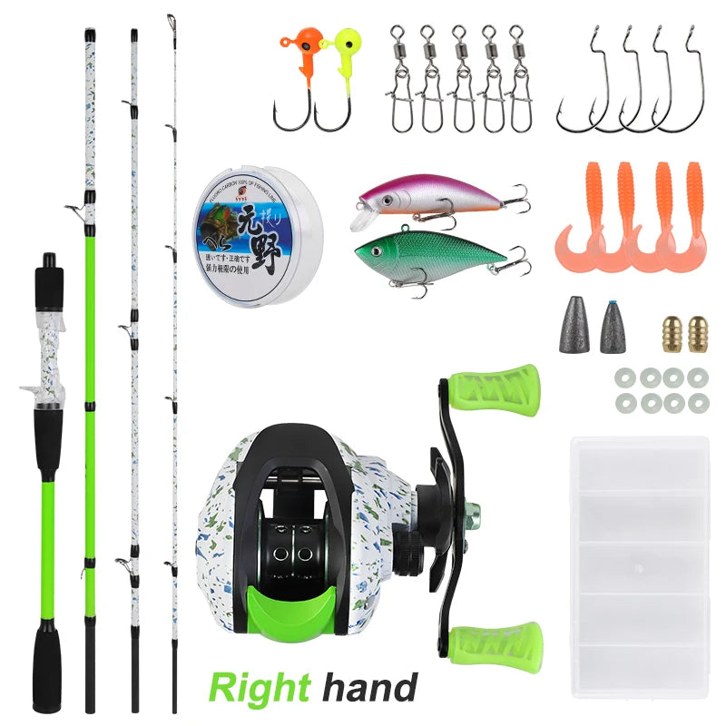 BILLINGS Fishing Rod and Reel Combo,Complete 5.2:1 Gear Ratio 8 Max Drag Spinning Reel/6.3:1 Gear Ratio 8 Max Drag Baitcasting Reel Fishing Kit&Accessories for Fresh Saltwater, Beginner to Pro Anglers Gift