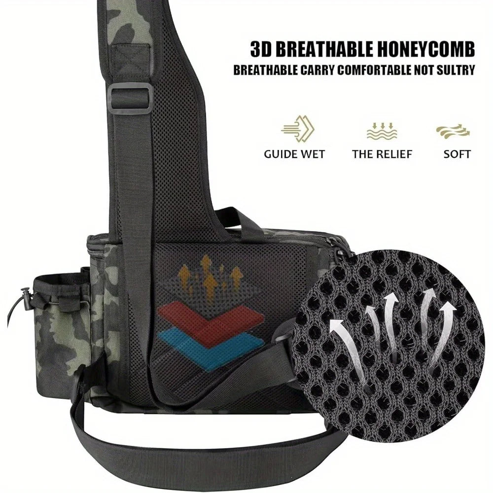 Fishing Tackle Backpack Fishing Waist Bag  Fishing Tackle Shoulder Bag, Ideal for Fishing, Camping, Hiking and More