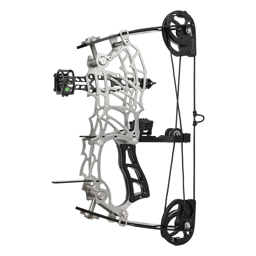 Compound Dual-use Bow Set 30-60lbs Adjustable Draw Weight 19" Axle 80% Let-off 420FPS High Speed Steel Ball Compatible Right Hand for Adults Outdoor Hunting Target Shooting Archery Accessories