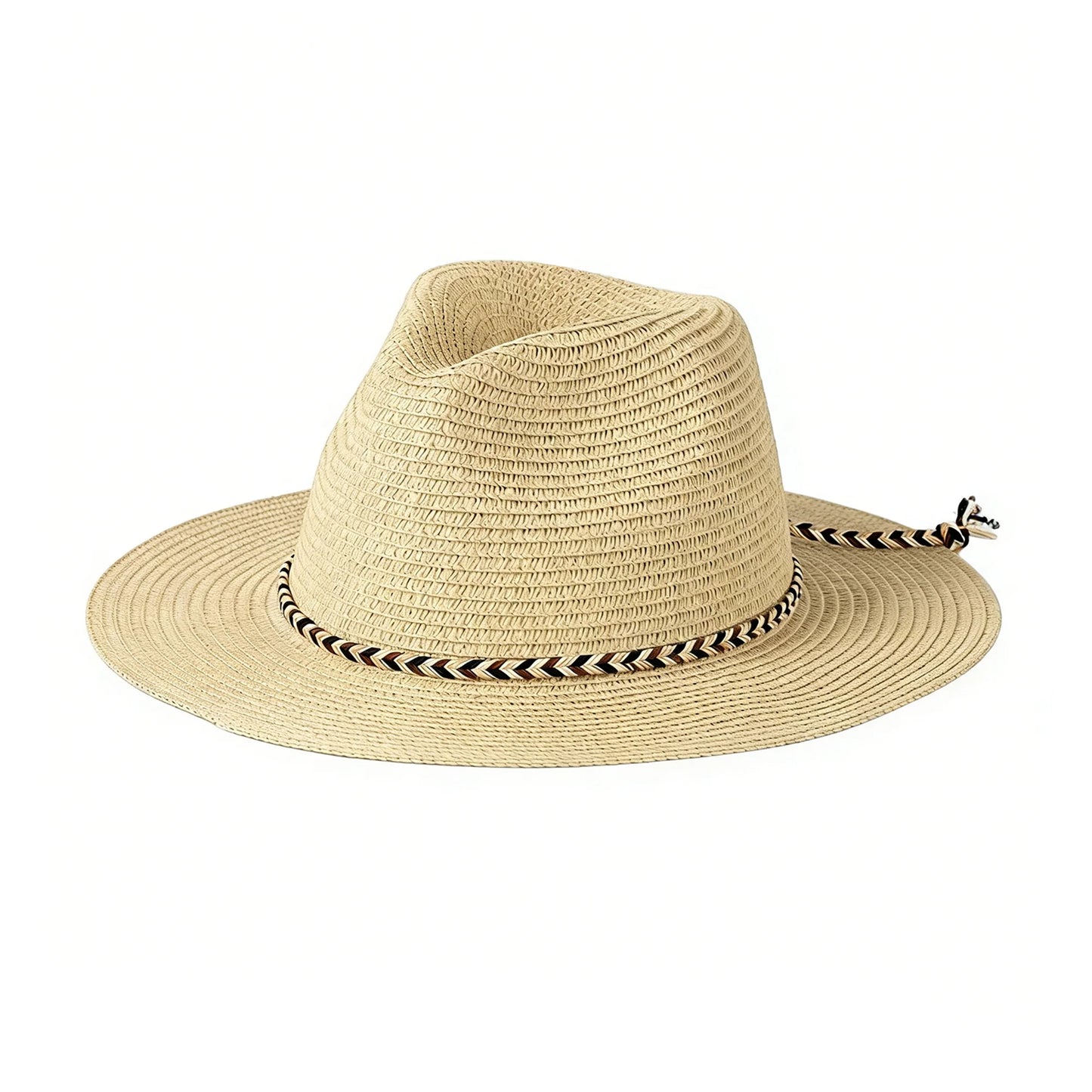 Stylish Wide Brim Straw Fedora Hat with Chic Ribbon Band for Beach Trips Travel and Leisure Activities in the Sun