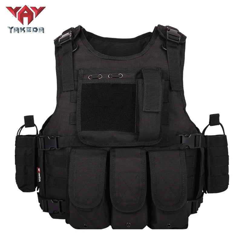 YAKEDA Tactical Vest for Airsoft Paintball Hunting, Adjustable Lightweight with Molle Pouches, Outdoor Protective Gear