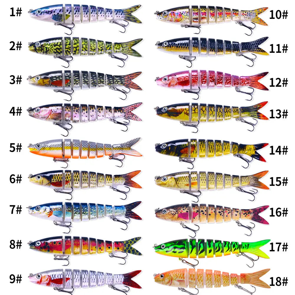 16PCS Fishing Lure Joint bait 13.4cm 18g Lifelike Fishing Hard Lure Crankbait With 2 Hook Fishing Baits Pesca Cebo for Bass Pike