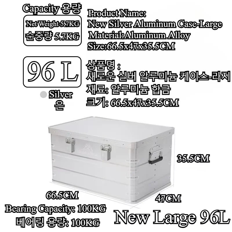 Mountainhiker 20-96L Outdoor Storage Box Camping Picnic Travel Aluminum Alloy Large Capacity Box Accessories Storage Bag 6 Sizes