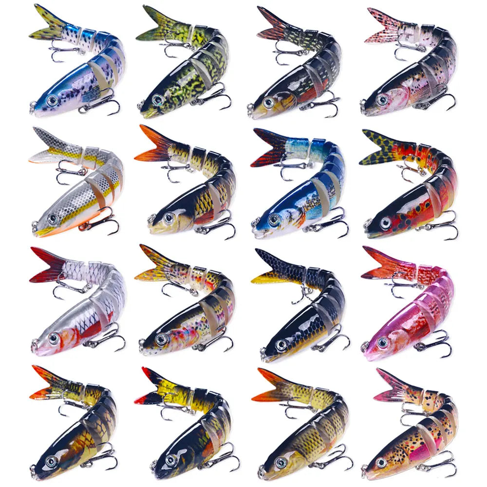 16PCS Fishing Lure Joint bait 13.4cm 18g Lifelike Fishing Hard Lure Crankbait With 2 Hook Fishing Baits Pesca Cebo for Bass Pike