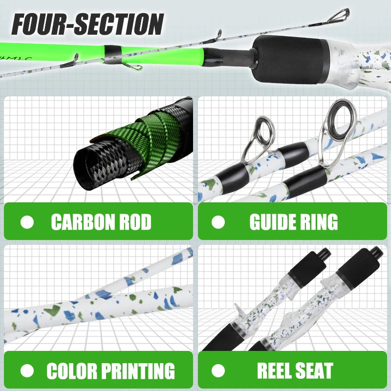 BILLINGS Fishing Rod and Reel Combo,Complete 5.2:1 Gear Ratio 8 Max Drag Spinning Reel/6.3:1 Gear Ratio 8 Max Drag Baitcasting Reel Fishing Kit&Accessories for Fresh Saltwater, Beginner to Pro Anglers Gift