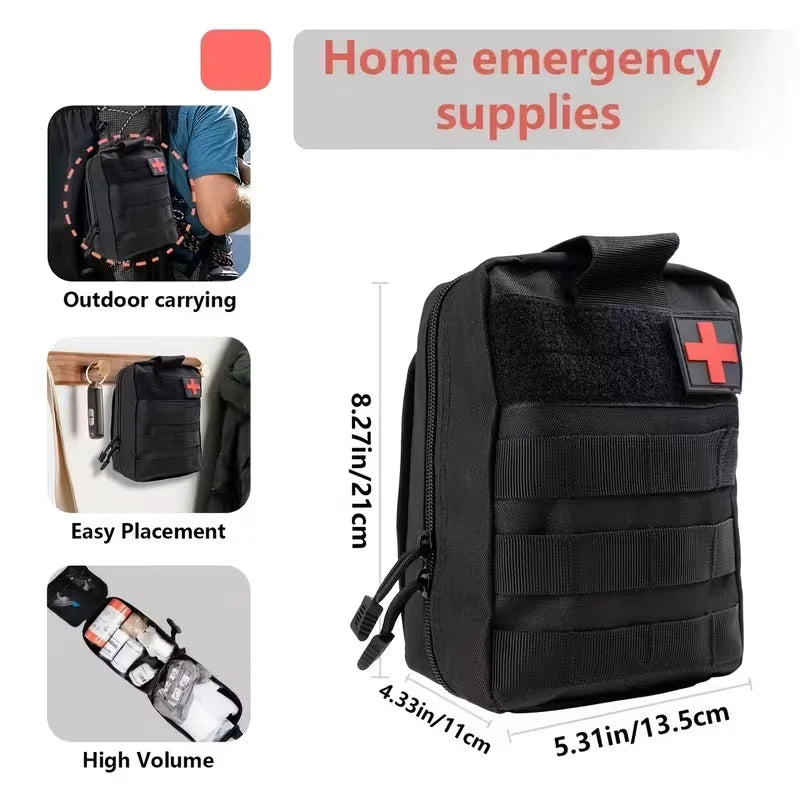 Multi-Functional Tool Backpack Emergency Survival Kit Camping Gear First Aid Supplies with MOLLE Pouches Suitable for Hunting Camping Gardening Outdoor Adventure Creative Gift for Valentine's Day Father's Day Birthday