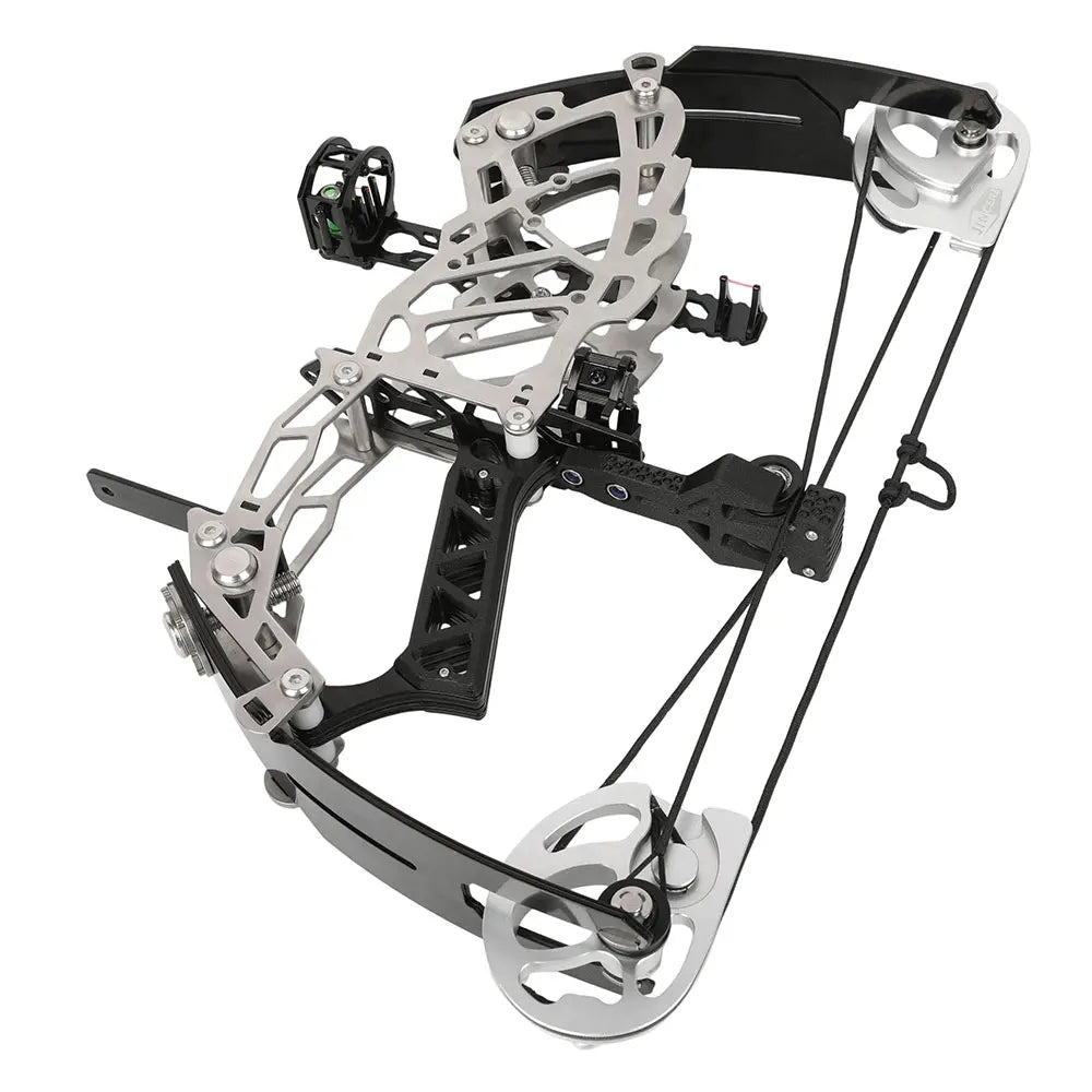 Compound Dual-use Bow Set 30-60lbs Adjustable Draw Weight 19" Axle 80% Let-off 420FPS High Speed Steel Ball Compatible Right Hand for Adults Outdoor Hunting Target Shooting Archery Accessories