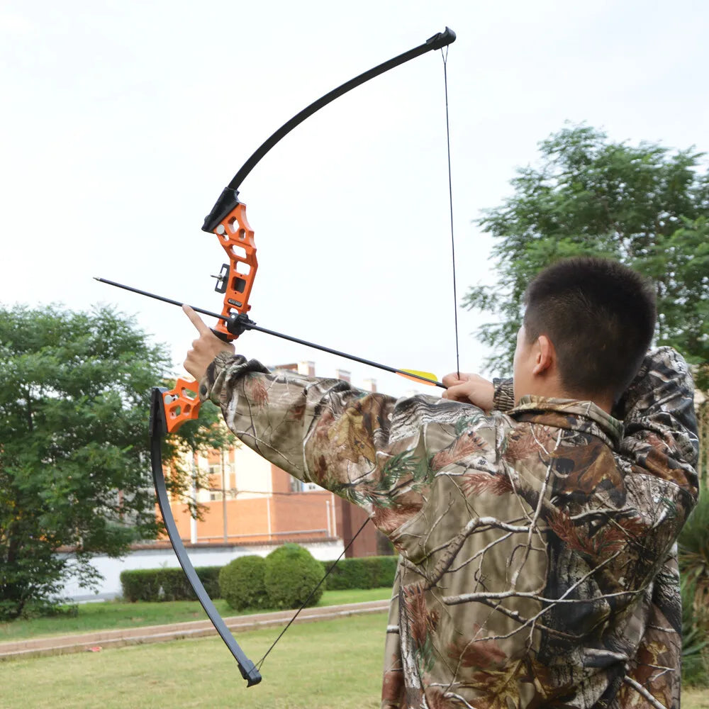 Bowfishing Set Recurve Bow 40Ibs Fiberglass Arrows with Reel Fishing Archery  Fish Straight Bow Hunting Shooting